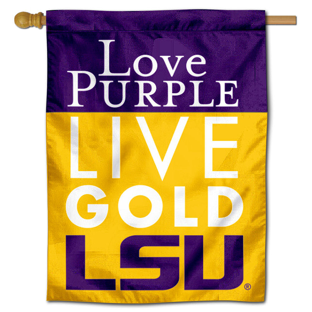 LSU Love Purple Live Gold Banner Flag 816844017278 eBay