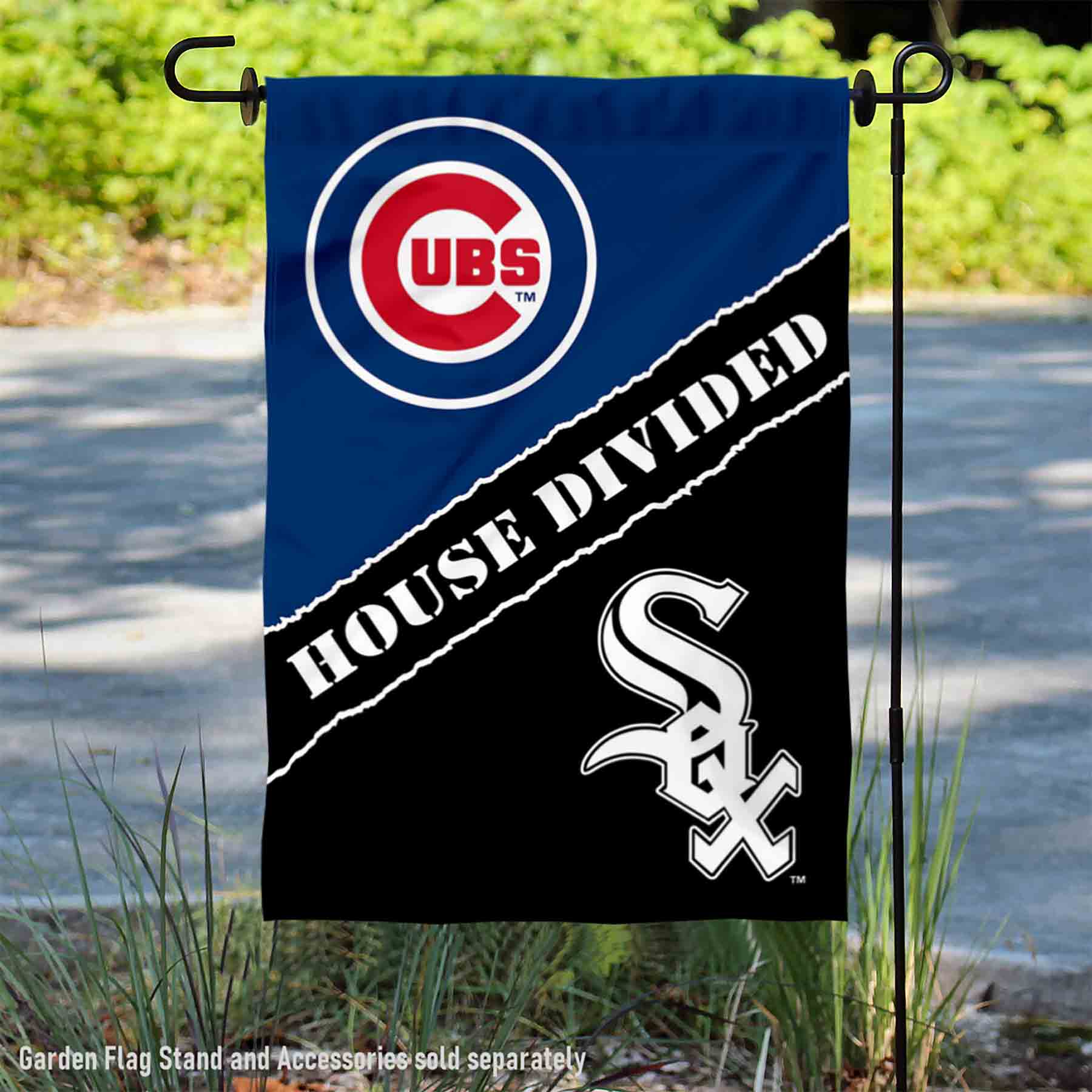 Chicago Cubs House Divided Garden Flag