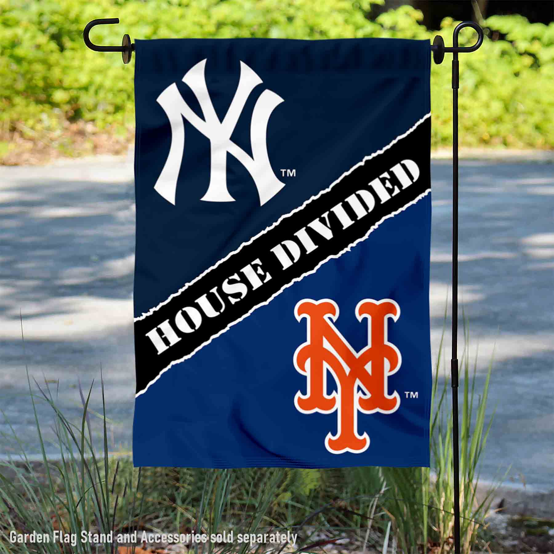 New York Yankees and NY Mets House Divided Flag