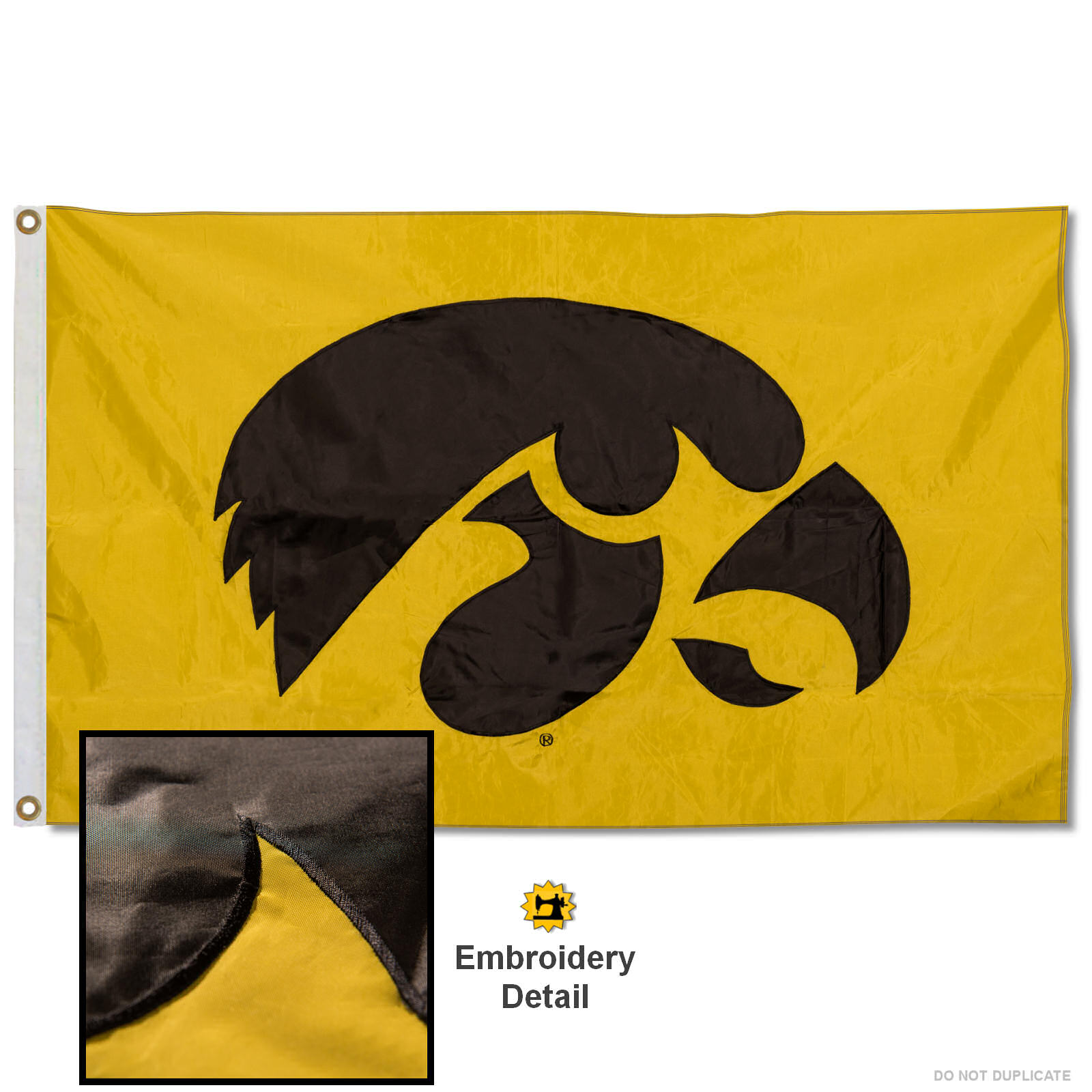 University Of Iowa Embroidered And Appliqued Nylon Flag 848267035355 Ebay